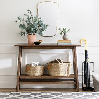  Haverhill Wood Console Table Weathered Brown - Threshold™