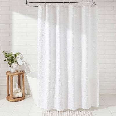  Matelasse Medallion Shower Curtain White - Threshold™
