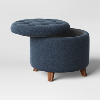  Tufted Round Storage Ottoman - Threshold