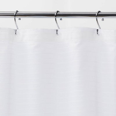  Woven Stripe Shower Curtain White - Threshold™