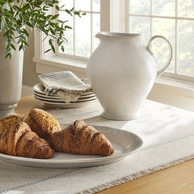  3555ml Stoneware Beverage Server Cream - Threshold™ Designed With Studio McGee: Off-White Pitcher For Hot/Cold Drinks