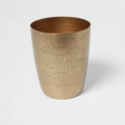  Hammered Metal Waste Can Brass - Threshold™