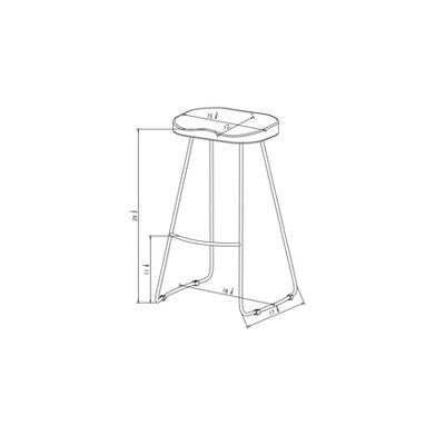  Hull Low Back Barstool Wood/Metal - Threshold