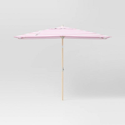  10'x6' Rectangular Market Patio Umbrella - Light Wood Pole - Threshold™