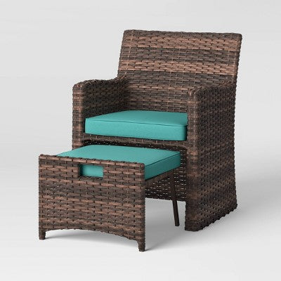  Halsted 5pc Wicker Small Space Patio Furniture Set - Threshold