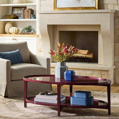  Coffee Table Lacquer Finish Dark Red - Threshold™ Designed With Studio McGee