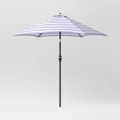  9' Round Cabana Stripe Outdoor Patio Market Umbrella With Black Pole - Threshold™