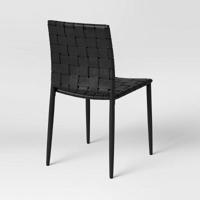  Wellfleet Woven Leather Metal Base Dining Chair - Threshold™