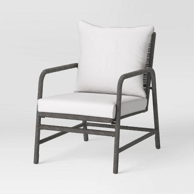  2pc Granby Padded Wicker Outdoor Patio Chairs, Club Chairs Gray - Threshold™