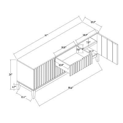  Thousand Oaks Wood Scalloped TV Stand For TVs Up To 60" - Threshold™ Designed With Studio McGee