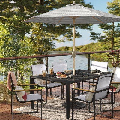  Outlined Geo Pattern Outdoor Rug Neutral - Threshold™