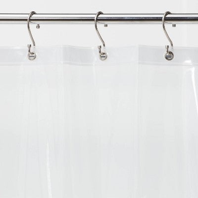  54"x78" Stall Size Medium Weight PEVA Shower Liner Clear - Threshold™: 100% PEVA, Waterproof, Grommet Top Design