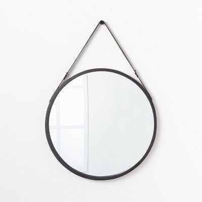  26" Wood Mirror With Pleather Strap Hanger - Threshold™ Designed With Studio McGee