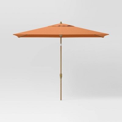  10'x6' Rectangular Market Patio Umbrella - Light Wood Pole - Threshold™