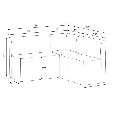  3pc Cora Dining Set With Chair And 2 Banquettes - Threshold™