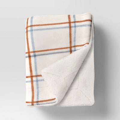  Printed Plush Throw With Faux Shearling Reverse - Threshold™