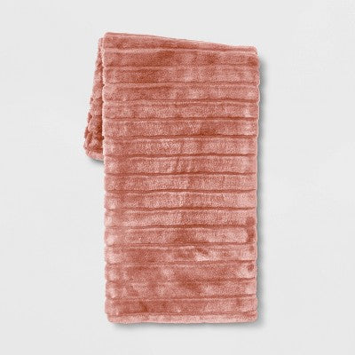  Textured Faux Fur Reversible Throw Blanket - Threshold™