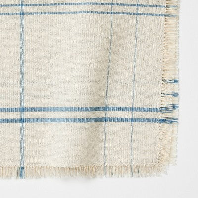  4pk Napkins Blue Plaid - Threshold™ Designed With Studio McGee: Cotton & Linen, Classic Pattern, Kitchen Textiles
