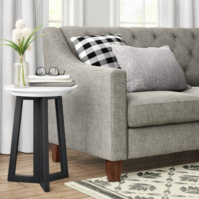  Altavista Round Marble End Table White - Threshold™