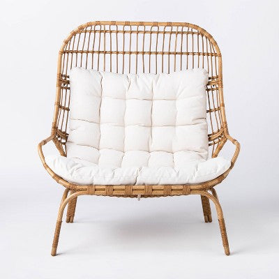  Wicker & Metal Outdoor Patio Chair, Egg Chair Natural - Threshold™ Designed With Studio McGee