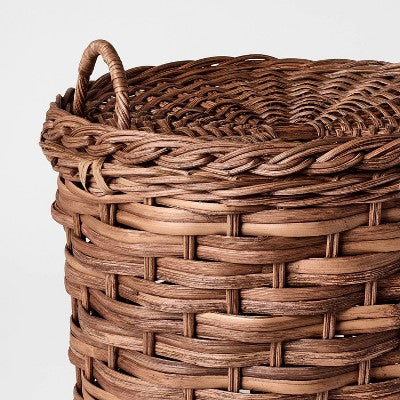  Round Chunky Straight Rattan Basket Dark Brown - Threshold™ Designed With Studio McGee