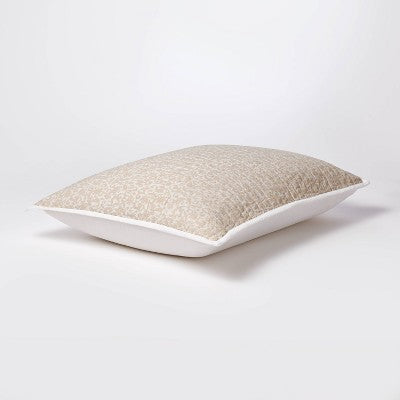  Standard Decorative Border Cotton Slub Quilt Sham Neutral Floral - Threshold™ Designed With Studio McGee: OEKO-TEX Certified, Tie Closure