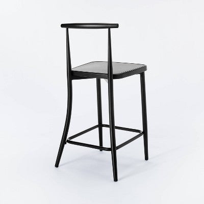  Northwood Metal Cafe Counter Height Barstool Black - Threshold™ Designed With Studio McGee
