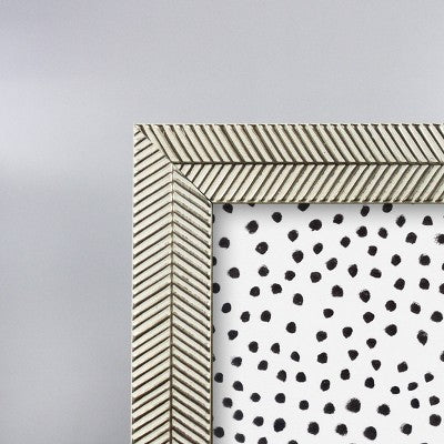  4" X 6" Herringbone Tabletop Frame Gold/White - Threshold™: Modern Style, Easel Back, Glass
