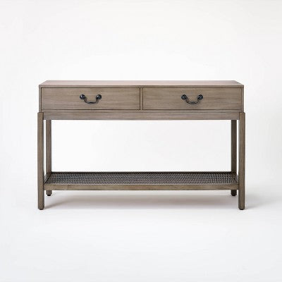  Brandeis Woven Console Table Brown - Threshold™ Designed With Studio McGee
