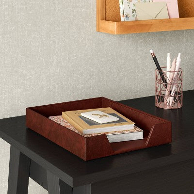  Faux Leather Letter Tray - Threshold™
