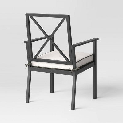  2pc Searsburg Aluminum Outdoor Patio Dining Chairs Arm Chairs Black - Threshold™