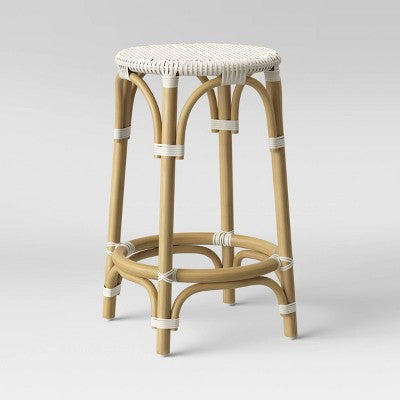  Perry Rattan Backless Woven Counter Height Barstool Cream - Threshold™