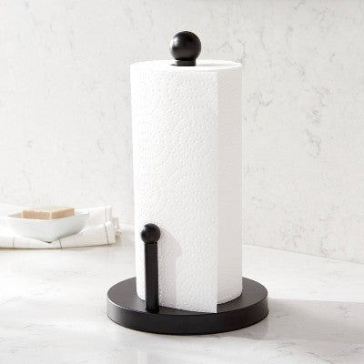  Stainless Steel Paper Towel Holder Black - Threshold™: Freestanding Kitchen Holder, Spot Clean, 13.5" Height
