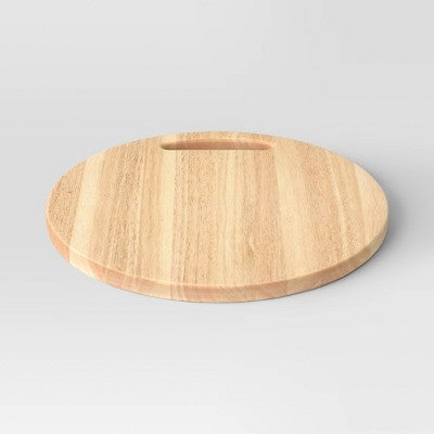  15.98"x15.98" Rubberwood Round Serving Platter Brown - Threshold™: Meat & Cheese Platter, Hand Wash, 1 Piece