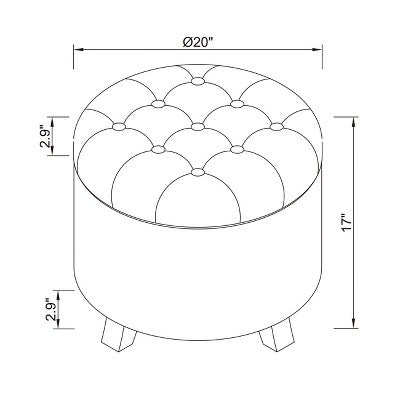  Tufted Round Storage Ottoman - Threshold