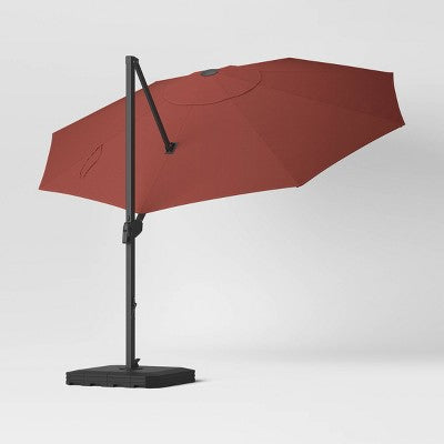  11'x11' Offset Patio Umbrella Sienna - Black Pole - Threshold™