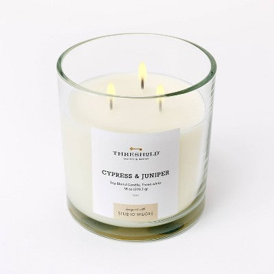  Clear Glass Cypress & Juniper Candle White - Threshold™ Designed With Studio McGee