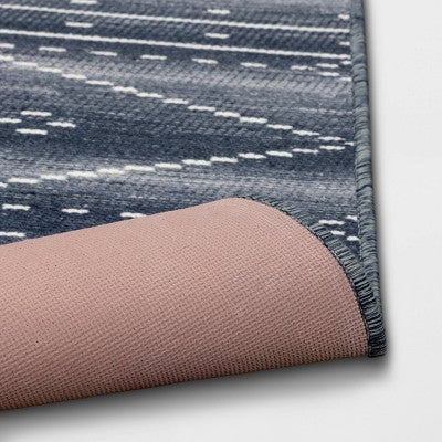  2'4"x3'9" Woven Tapestry Rug With Fringe Indigo - Threshold™