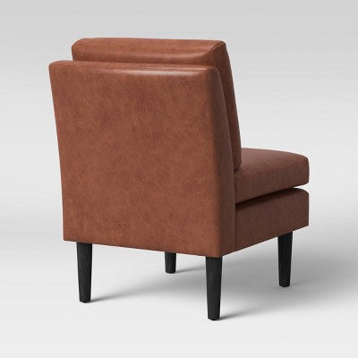  Gelbin Faux Leather Slipper Chair With Wood Legs - Threshold™