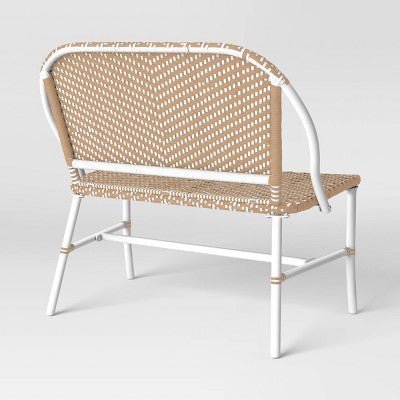  Suffield Wicker Patio Bench With Back - Threshold™