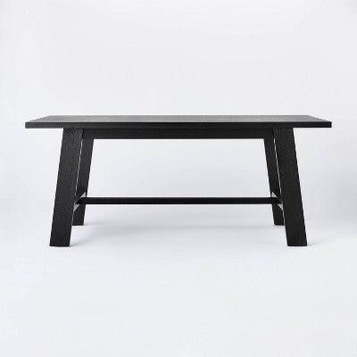  72" Linden Rectangular Wood Dining Table Black - Threshold™ Designed With Studio McGee