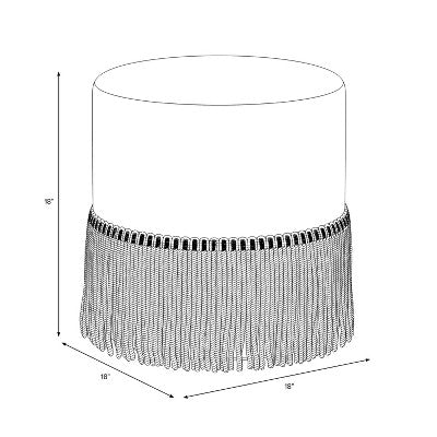  Fringe Drum Ottoman In Velvet - Threshold™