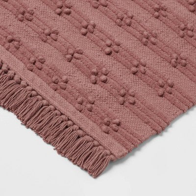  20"x30" Dotted Striped Bath Rug Mauve - Threshold™