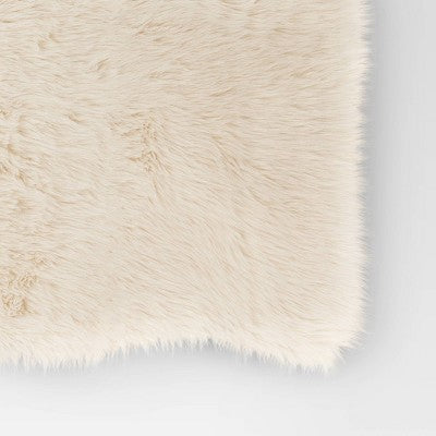  Faux Fur Pelt Throw Blanket Ivory - Threshold™