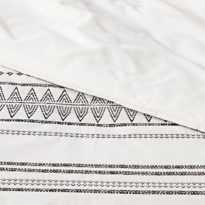  5pc Woven Diamond Stripe Comforter Set Cream/Black - Threshold™