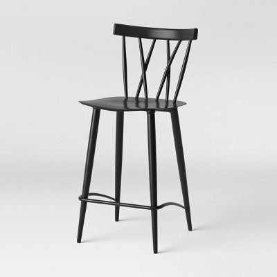  Set Of 2 Becket Metal X Back Counter Height Barstool Black - Threshold™