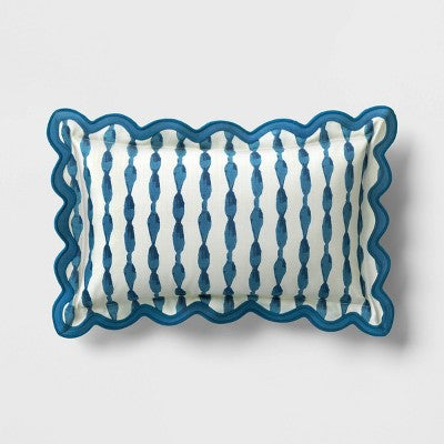  20"x12" Scalloped Outdoor Lumbar Pillow - Threshold™