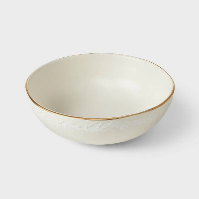  Stoneware Serving Bowl Snowfall White - Threshold™ Designed With Studio McGee: Round, 12" Decorative & Fruit Bowl