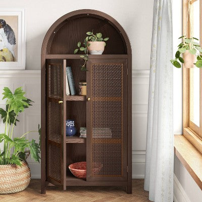  Woven Arched Wood Cabinet - Threshold™