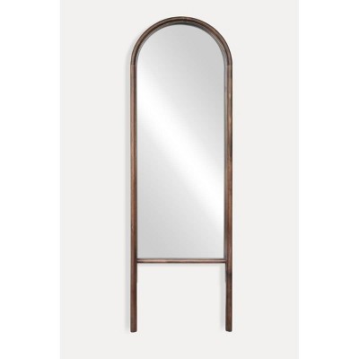  20" X 65" Wood Arched Floor Mirror Walnut - Threshold™ Designed With Studio McGee
